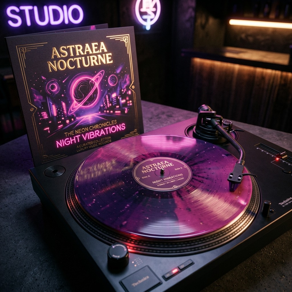 Neon-lit brand identity for a recording artist