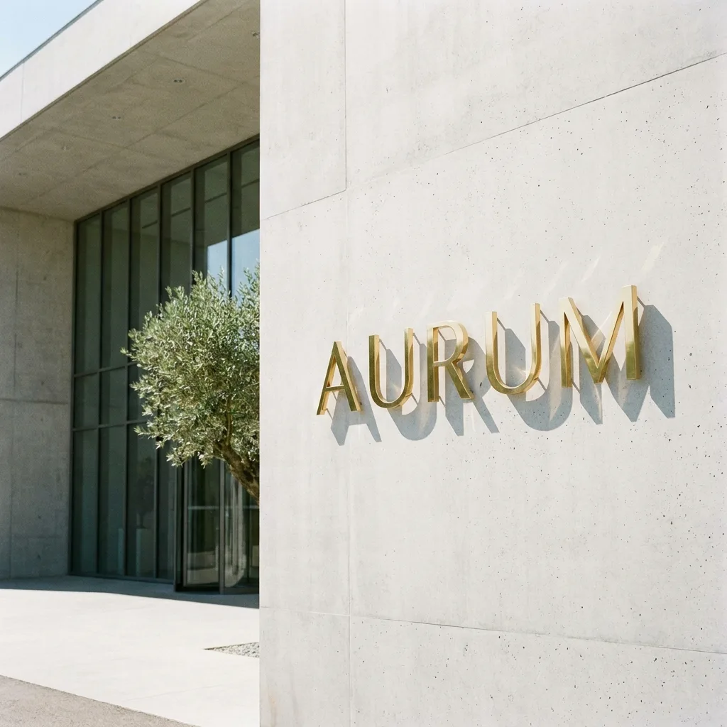 Concept study, brand identity carried into architectural concrete signage