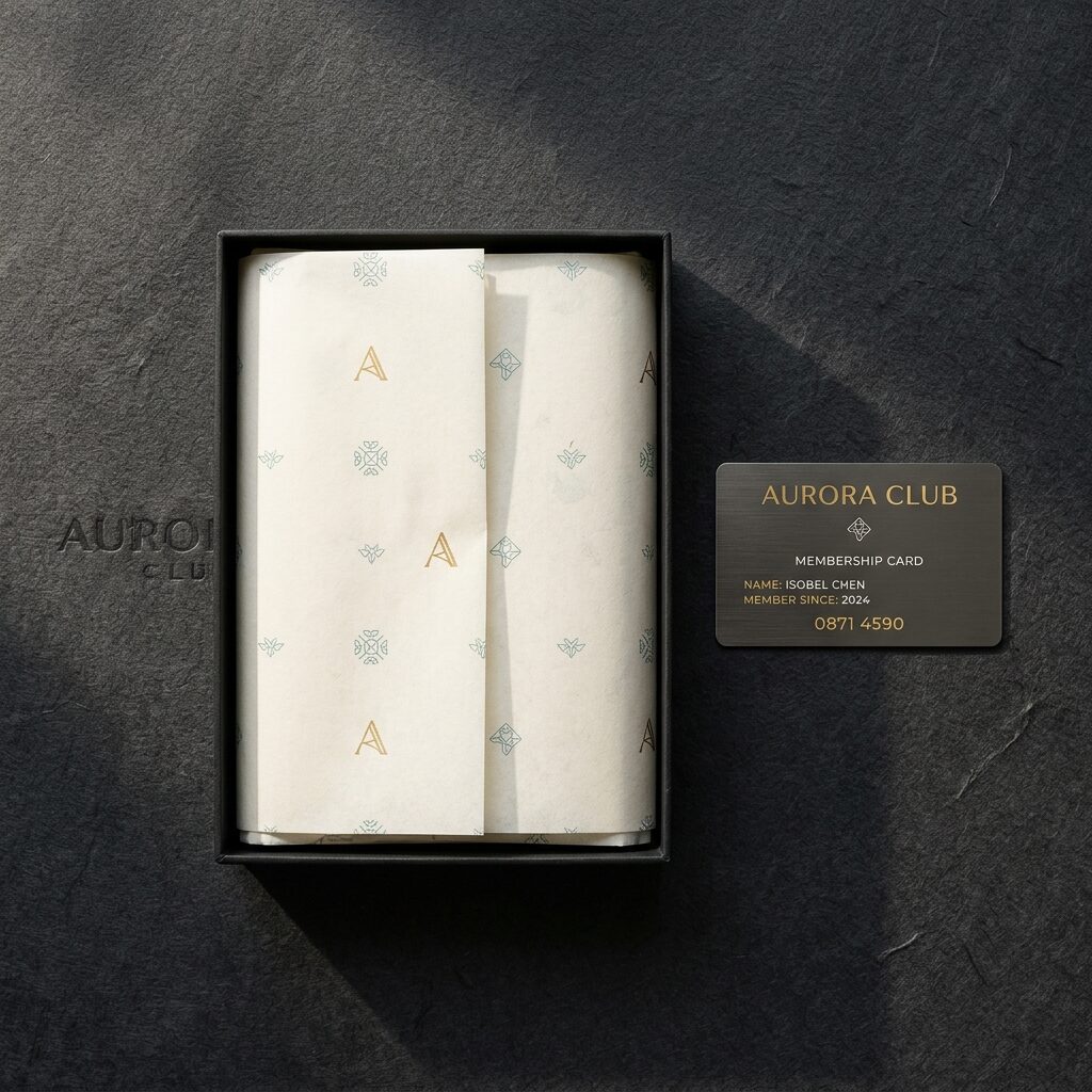 Full stationery identity system flat lay