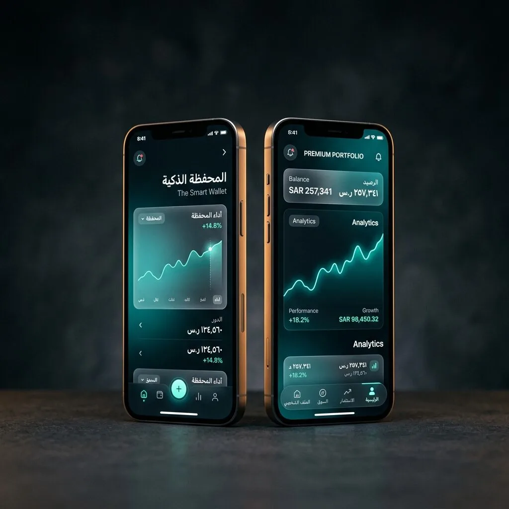 Concept study, a private-wealth mobile dashboard in dark mode