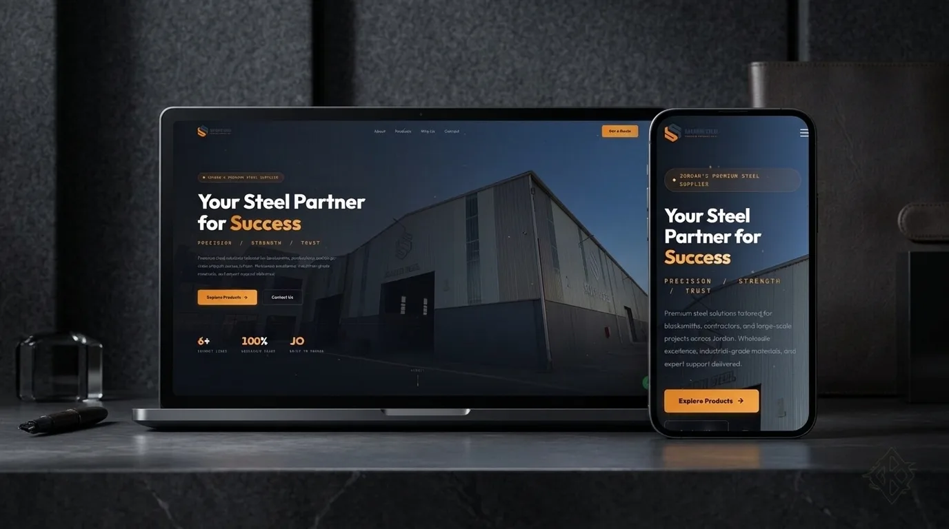 Industrial platform on laptop and phone