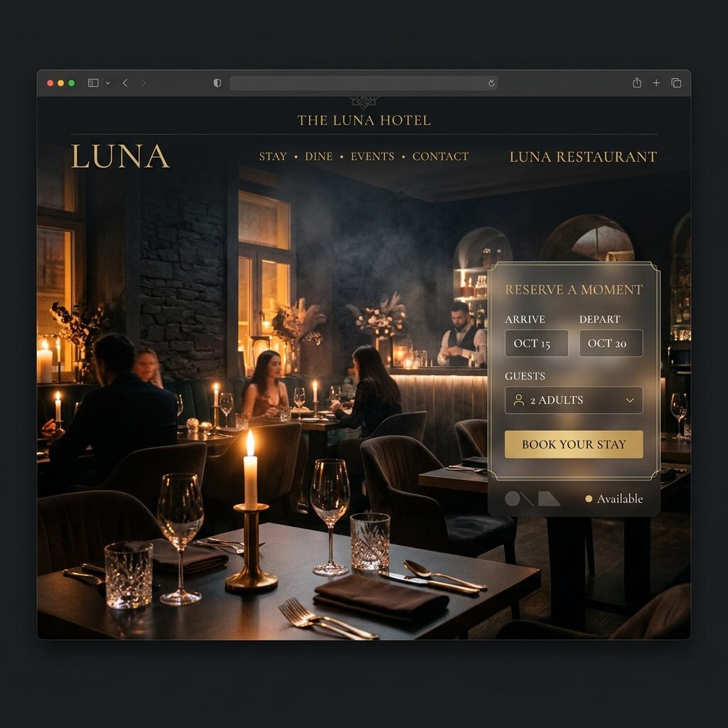 Confidential hospitality client, blurred and protected under NDA